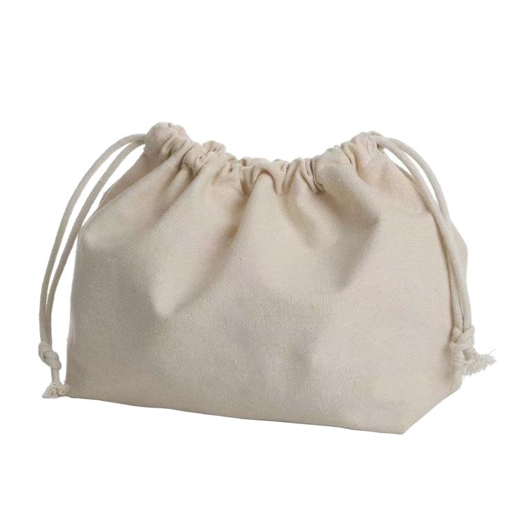 New Fashion Simple Primary Color Canvas Drawstring Bag Large Easy Storage Bag Cotton Drawstring Leather Bag Dust Bag