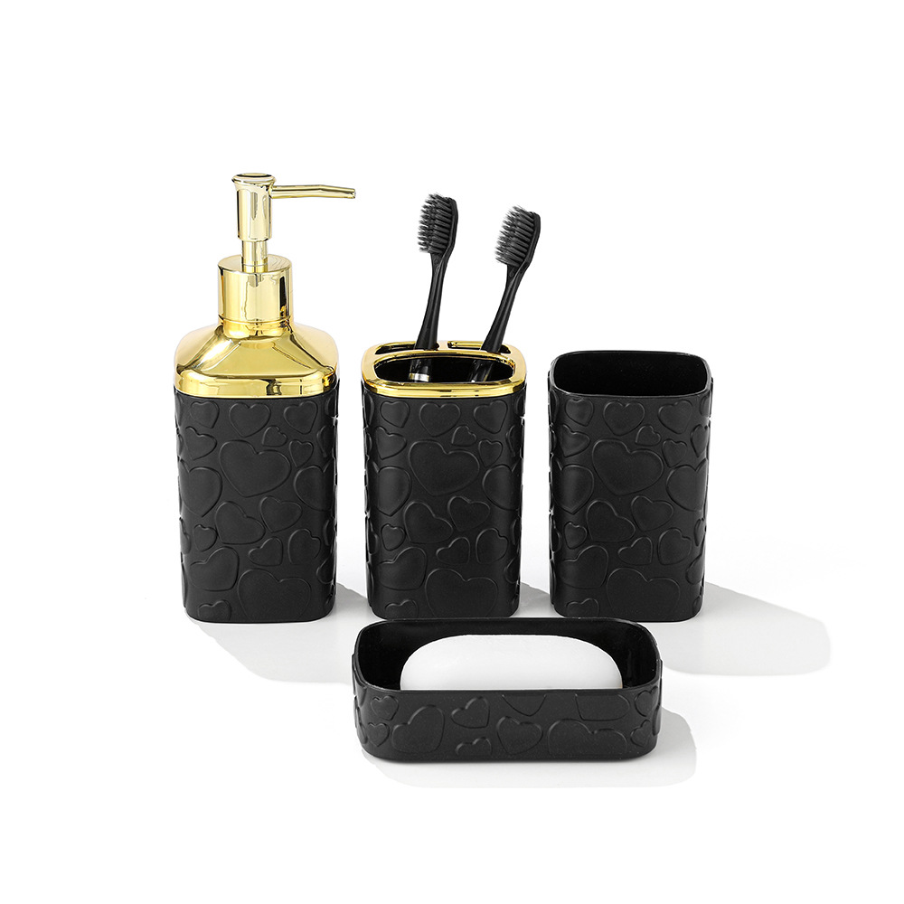 Набор для ванной Love, 4 предмета, пластиковые туалетные принадлежности