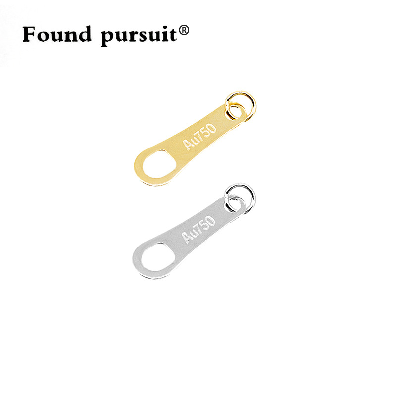 Pure 18K Gold Accessories Necklace Bracelet Engraved Tag Au750 Jewelry DIY Tail Chain Pendant Personalized Trend