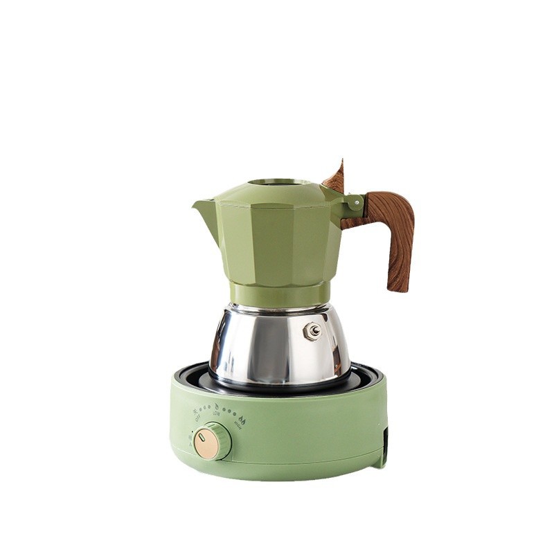 New Stainless Steel Moka Pot Italian Coffee Making Equipment Double Valve Outdoor Hand Brewed Espresso Extraction Coffee Pot Wholesale