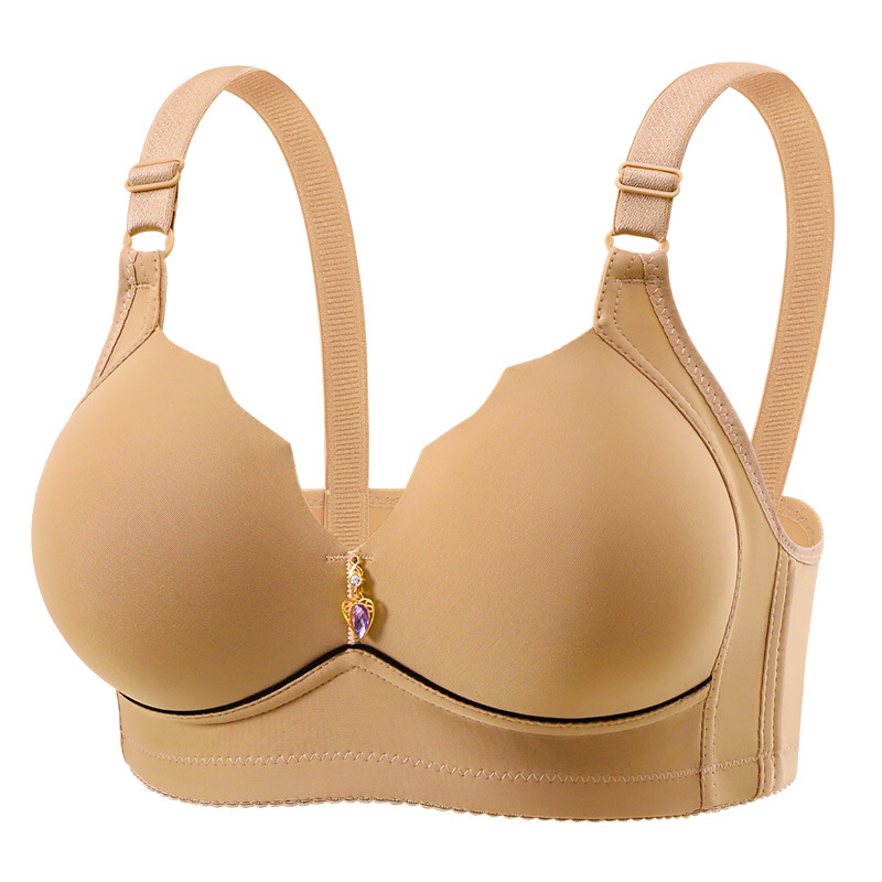 Cross-border New plus size No Steel Ring Comfortable Breathable Gather Women's Underwear Non-magnetic Thin Cup Glow chubby girl Bra