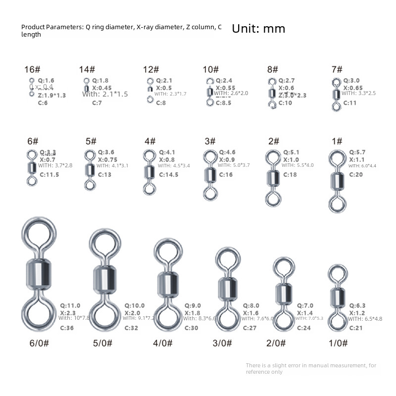Yonglian stainless steel alloy eight-ring connector strong pull bulk American swivel 8-ring fishing gear accessories