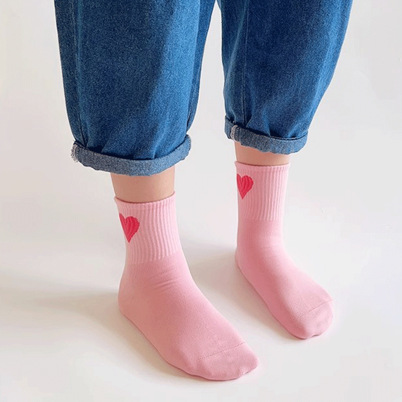 [new product] children's socks girls socks small fresh Korean style spring and autumn love foreign style all-match boys and girls