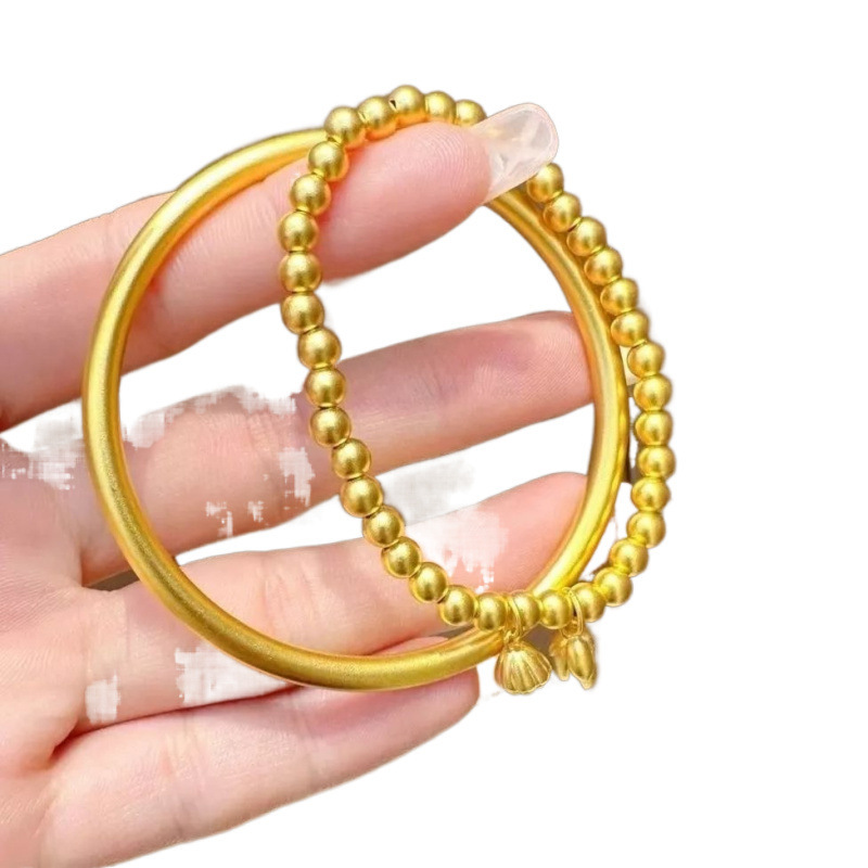 Authentic Engagement Props, Simulated Three-Gold Table Setting, Sand Gold Jewelry Set, Five-Piece Set, Ancient Heritage Bracelet Hardware