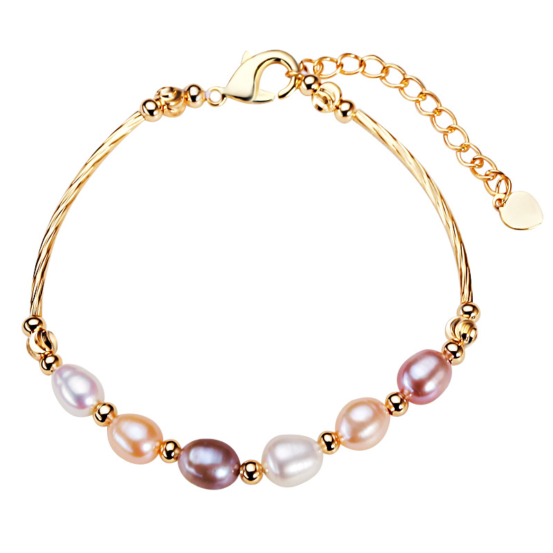 Pearl Wholesale Zhuji Freshwater Pearl Bracelet Women's Bracelet Cute Chanel Style Simple All-match Curved Pipe Bracelet Accessories