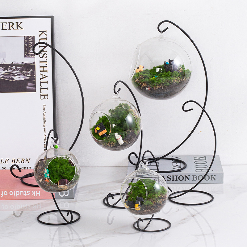 New glass bottle iron rack hook micro landscape hanging bottle iron rack hook cartoon Barbie doll iron bracket