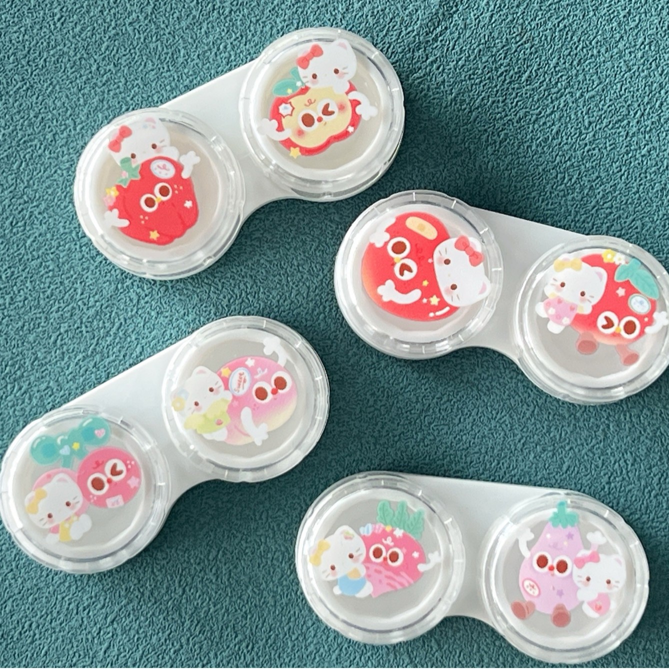 Contact Lens Case, Portable, Simple, Transparent Double Box, Candy Color, Diy, High-End Travel