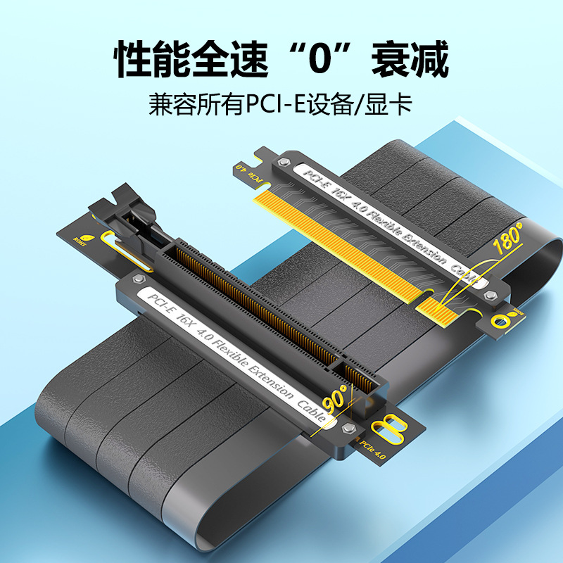 PCI-E4.0 16X extension adapter cable 16X PCI-E4.0 extension cable full speed stable and fixed length