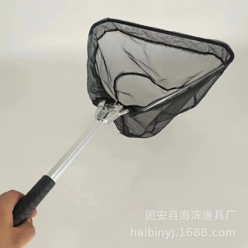 Aluminum Alloy triangle folding braiding net short section hand braiding net Road Yafei fly stream fishing net portable fishing gear wholesale