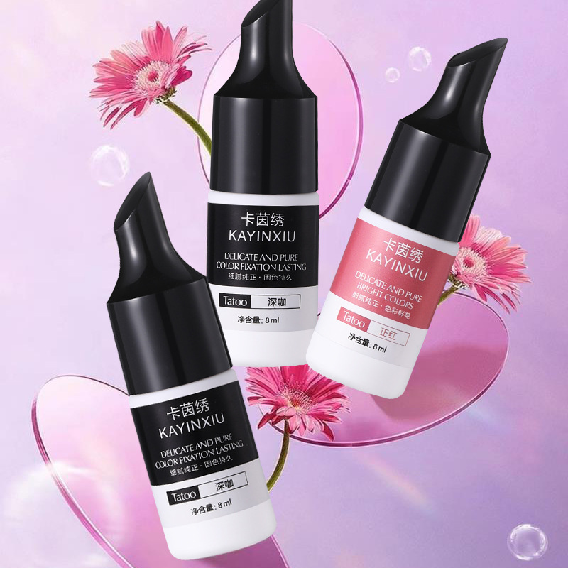Kayin embroidery tattoo embroidery color material sample dress pure plant tattoo eyebrow bleaching Lip Mist eyebrow beauty pupil line European lip color lotion