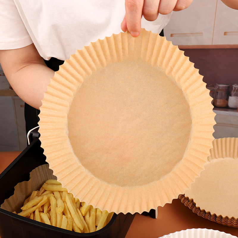 Food grade air fryer paper special paper oil-absorbing paper tray oil-proof non-stick round high temperature resistant paper baking pad paper