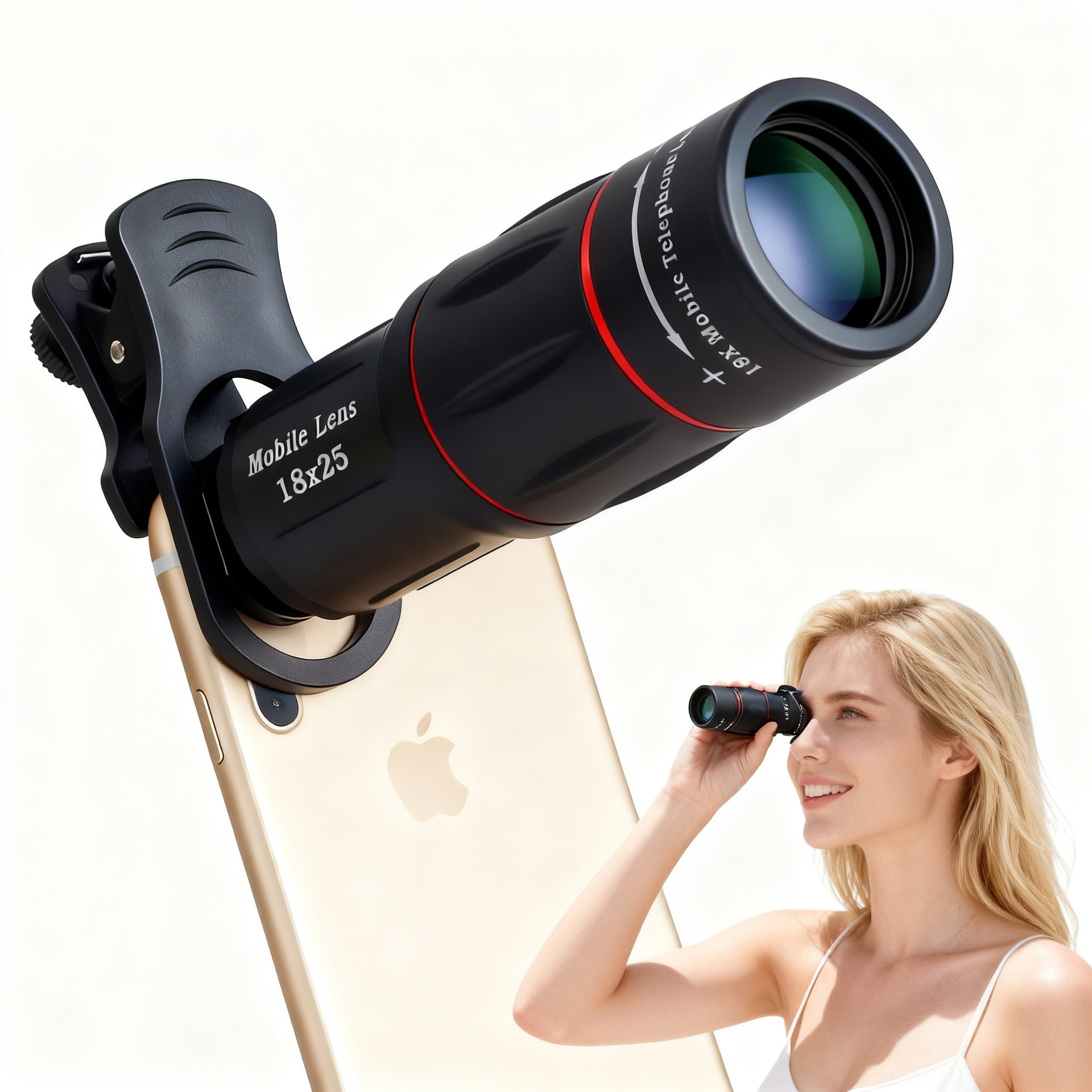 Concert Shooting Artifact High-Definition Monocular Telescope 18X Bleachers Mobile Phone External Telephoto Lens High-Power Photography