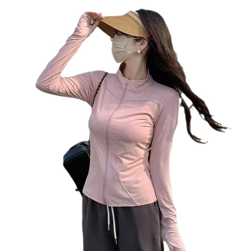 Spring and Summer New Style Sunscreen Clothing Women's Thin Breathable Ice Silk UV Protection Sunscreen Clothing Quick-drying Long-sleeved Coat Top Women