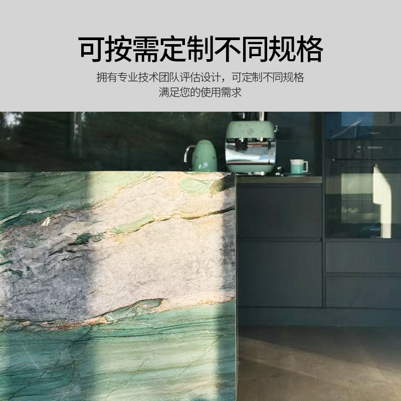 Baida Jade Marble Green Translucent Luxury Stone Kitchen Island Villa Decoration High-End Hotel Club Background Wall