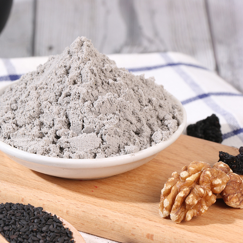 Black Sesame Paste, Walnuts, Black Rice, Black Bean Powder, Mulberry Ready-To-Eat Five-Black Nutritious Breakfast for Pregnant Women, Whole Grain Meal Replacement Powder