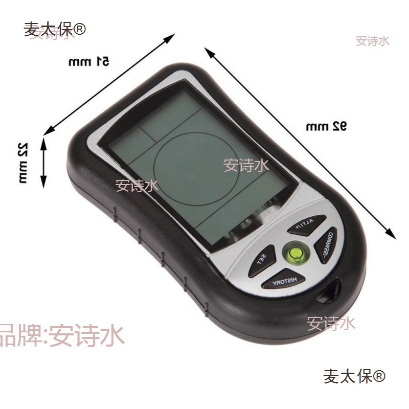 Multifunctional Mountaineering, Skydiving, Skiing, Palm Treasure, Altitude Altimeter, Outdoor Barometric Compass, Level Meter, Metabo