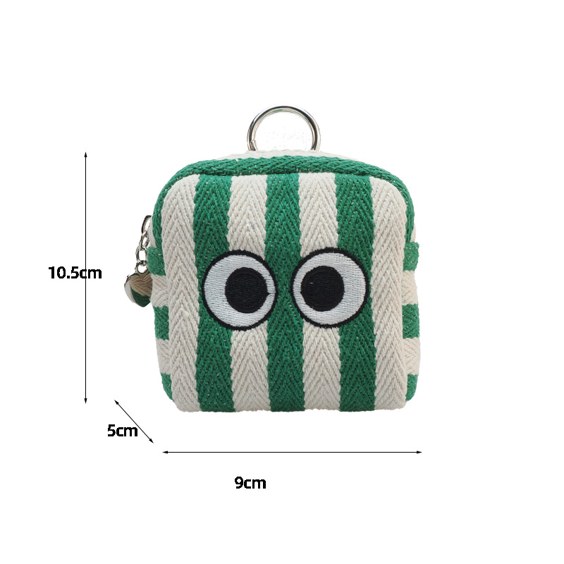 Korean-style Cute Golf Bag Summer Striped Big Eyes Golf Waist Bag Large Capacity Golf Bag