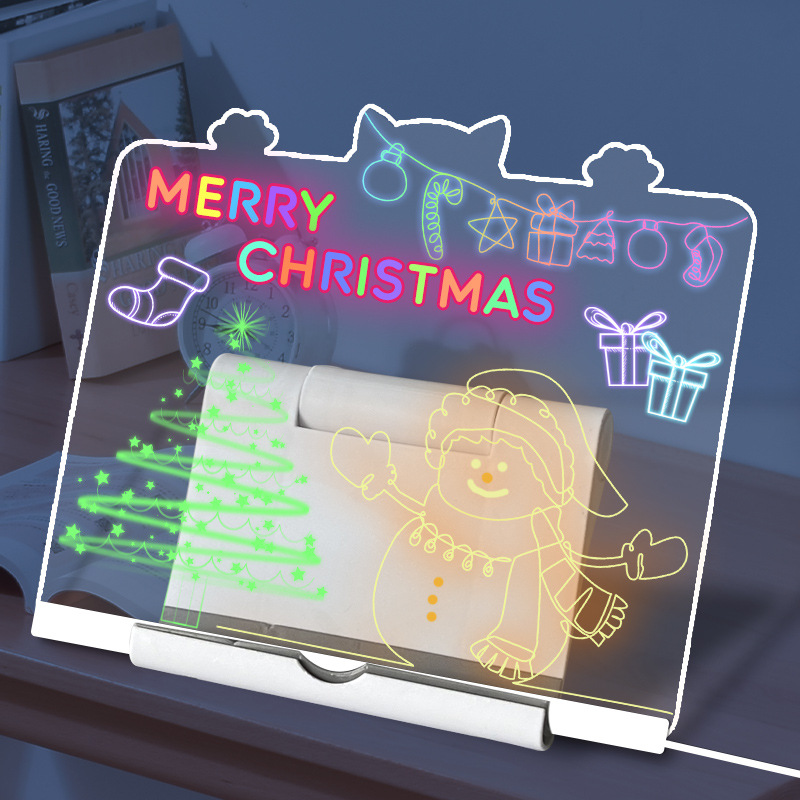 [Luminous drawing board] children's luminous hand drawing board erasable DIY transparent acrylic night light learning board