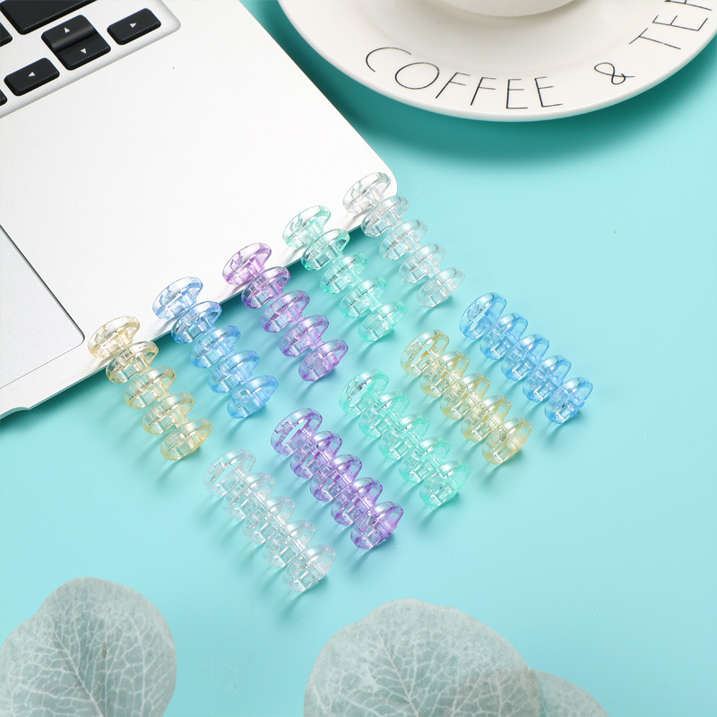 5 Hole Loose-leaf Clip Ring Clamp Ring DIY Removable Self-made Coil Binding Clamp Strip Cover Punched