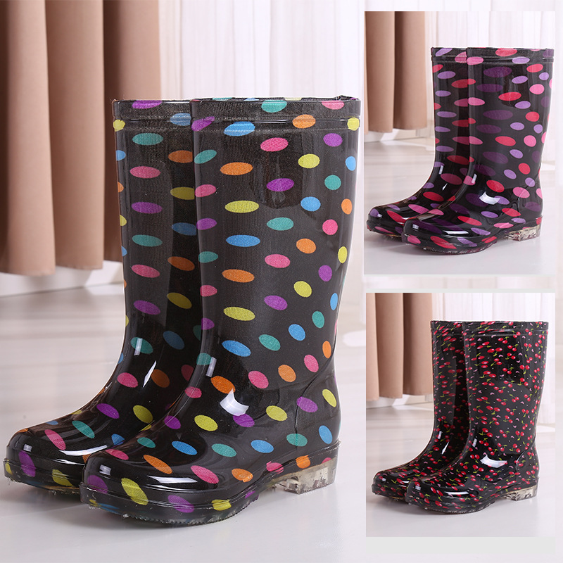 Модные водонепроницаемые сапоги до середины икры для женщин, резиновые туфли для летней кухни, не скользящие сапоги для взрослых