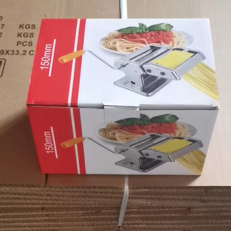 New foreign trade stainless steel split two-knife household noodle pressing machine manual noodle machine dumpling skin Rolling Machine 8-block adjustment