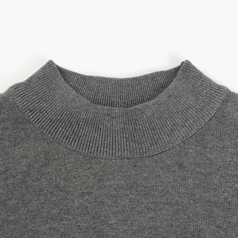 New Men's spring, autumn and winter half turtleneck long sleeve bottoming business core-spun yarn sweater men's solid color cotton sweater