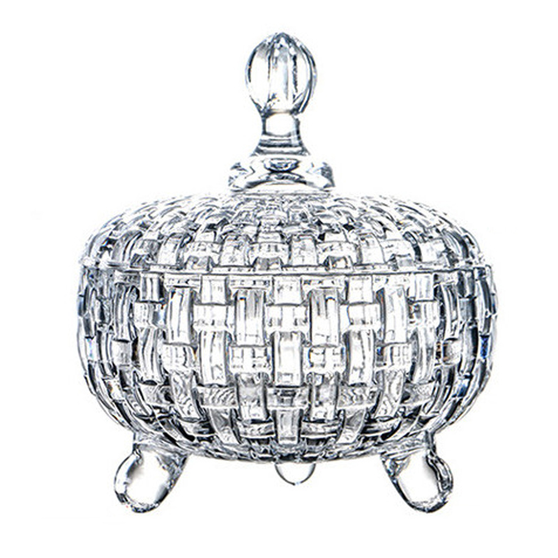 Decoration Dried Fruit Living Room Tea Household Crystal Glass Plate Fruit European Candy Salad Bowl Sugar Bowl Sugar Bowl