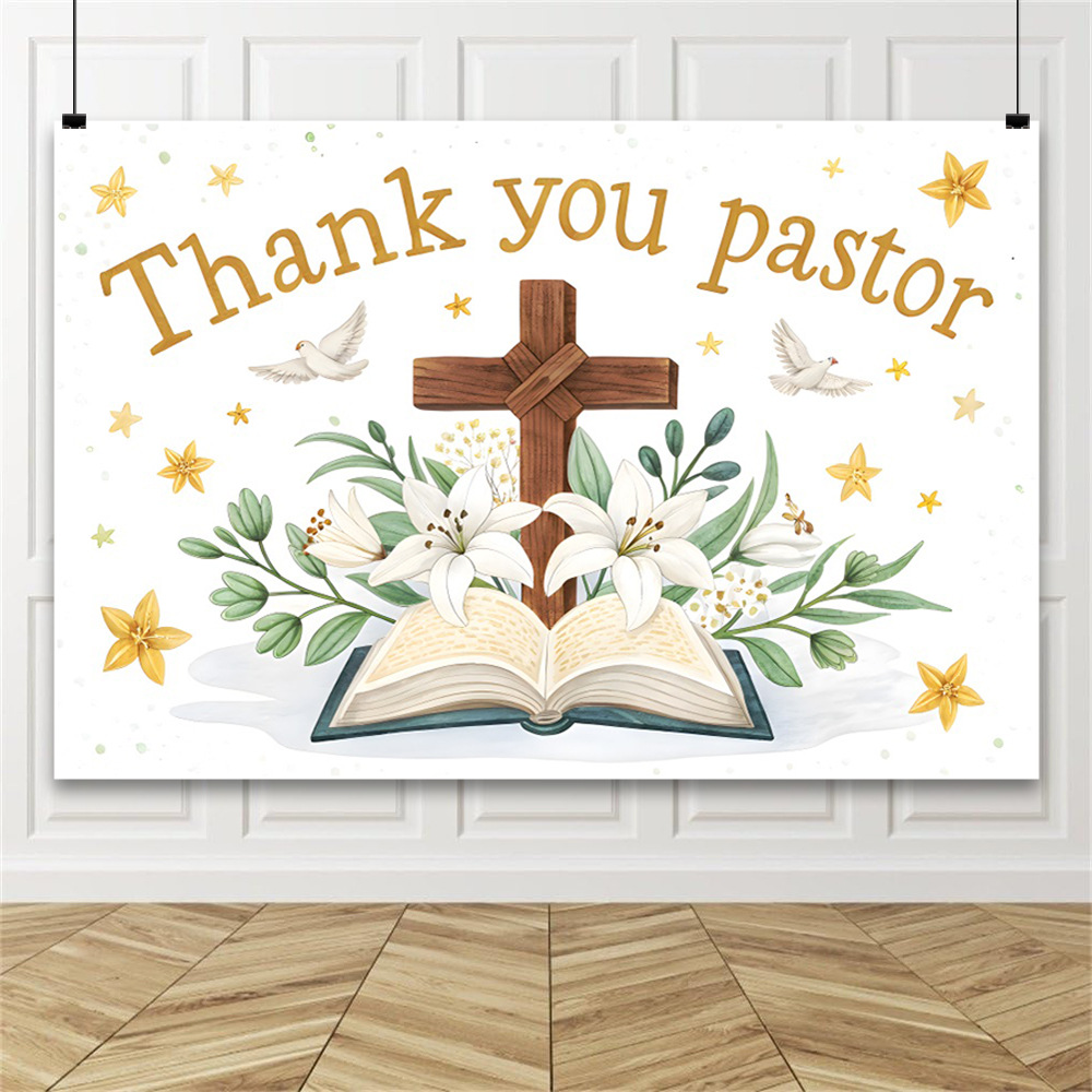 Amazon's New Banner Thanks the Pastor's Anniversary Thanksgiving Month Party Decoration Foreign Trade Cross-Border Photography Background Cloth