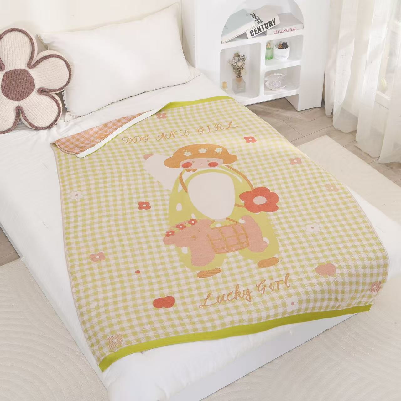 Bamboo Fiber Blanket Gauze Cold Blanket Summer Thin Towel Ice Silk Dry Sewage Air Conditioning Blanket Soft Pro