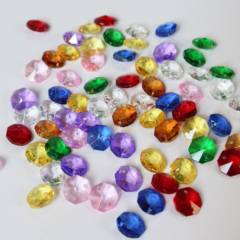 14 мм двойные отверстия, восьмиугольные бусины, свадебные аксессуары для освещения