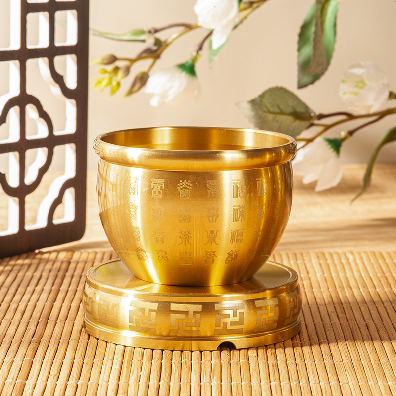 Creative Brass Rice Cylinder Lucitable Baifu Cylinder Cornucopia Bedroom Living Room Study Desktop Decoration Pure Copper Baifu Aquarium