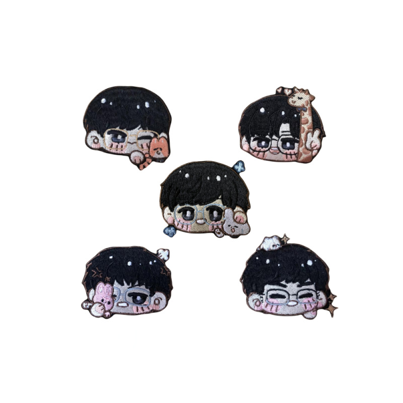 Treasure No. 1 Cute Embroidered Cartoon Avatar Bangs Velcro Support Customization with Pictures and Samples Large Quantity and Excellent Price