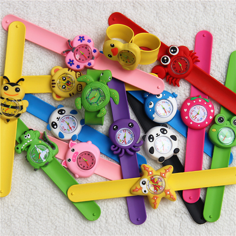 Children's Toy Watch Digital Watch Snap Ring Little Boy Girl Toddler Super Cute Cartoon Jelly Slap Watch Dropshipping