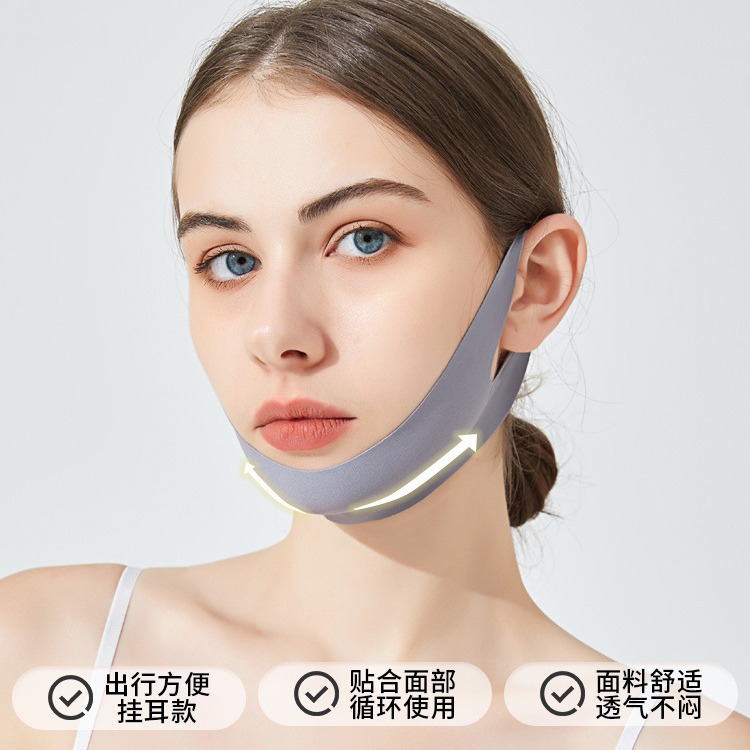 in stock Face Lift Mask French Pattern Sleep Ear Hanging Bandage Full Face Anti-sagging Face V Face Lift Tight