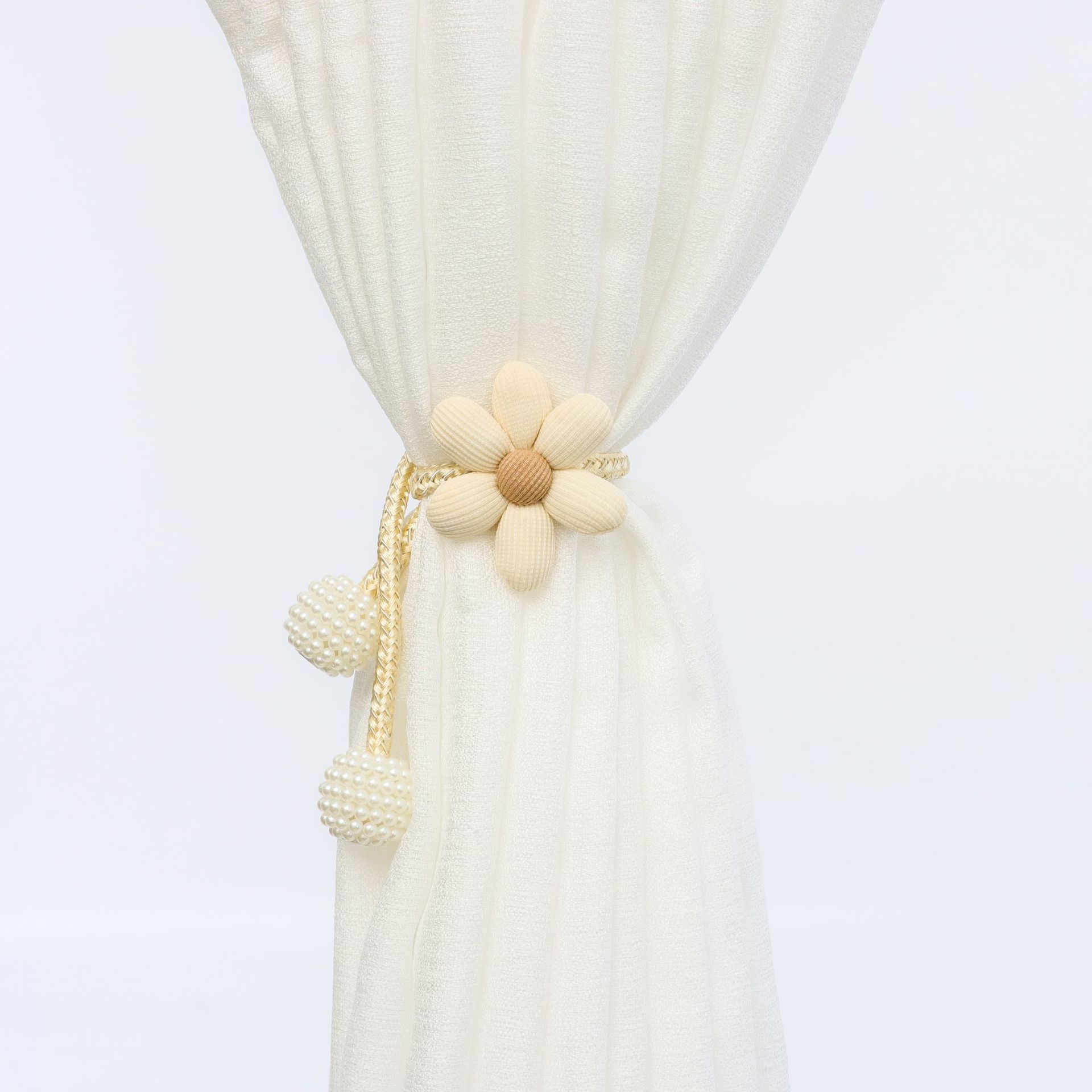 Factory Ready-Made Cross-Border Temu Cartoon Flower Curtain Straps Without Punching, Magnetic Suction and Installation-Free Curtain Accessories