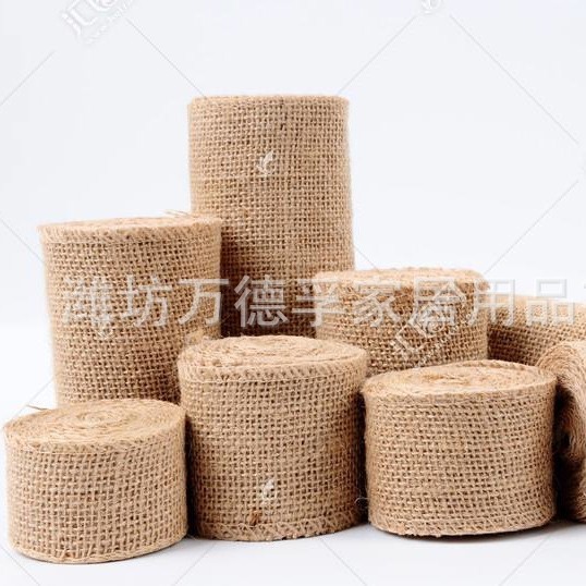 Linen roll linen ribbon jute strip plant jute fabric Christmas wedding table flag chair back