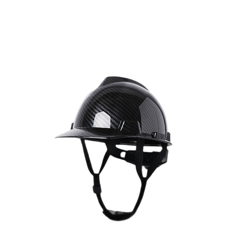 LIKAI carbon fiber pattern helmet construction site GB ABS black safety helmet thickened leadership supervision head hat printing