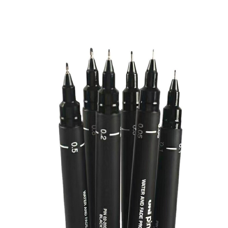 Japanese Mitsubishi UNI needle pen black art painting animation painting material set children's stroke waterproof Gouxie pen