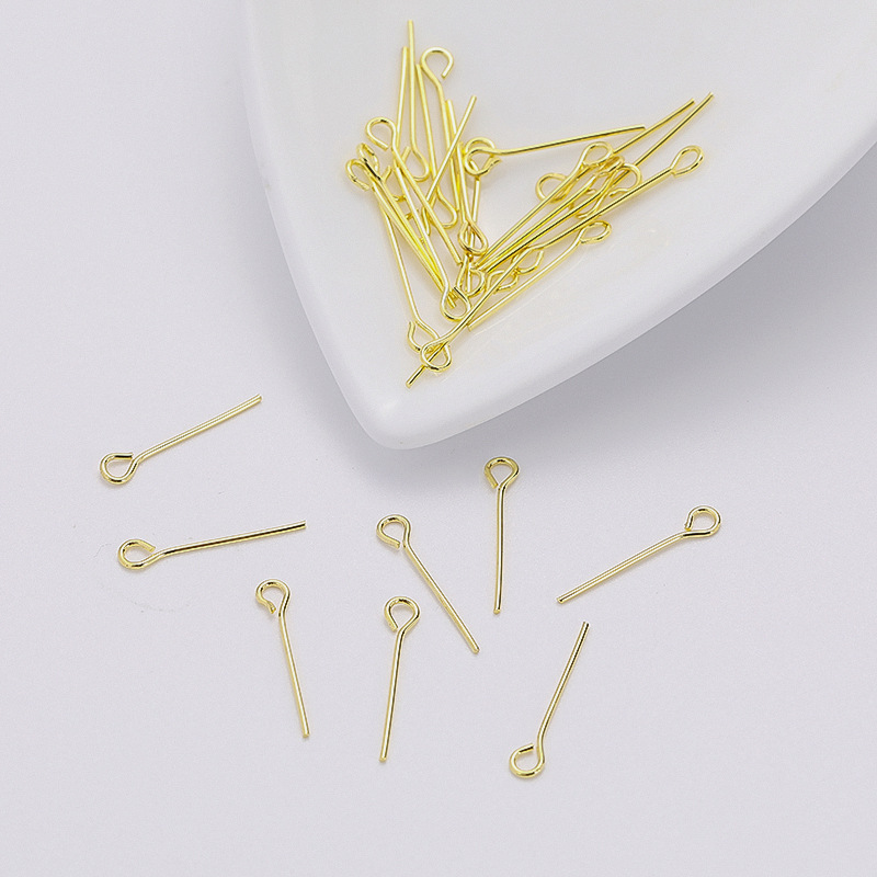 Сохраняющая цвет 18K золотая девятислойная игла, медный материал, игла с круглой головкой, материалы для DIY ювелирных изделий