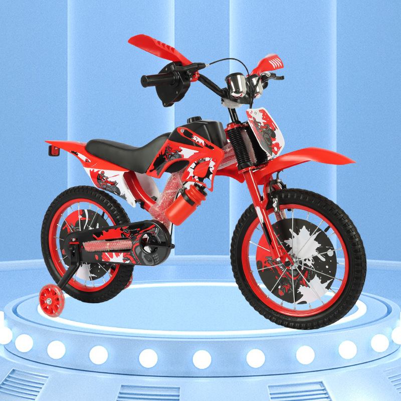 Bicycle Children Factory Wholesale Simulation Off-Road Motorcycle with Auxiliary Wheels Children's Bicycle 3 Years to 6 Years Old