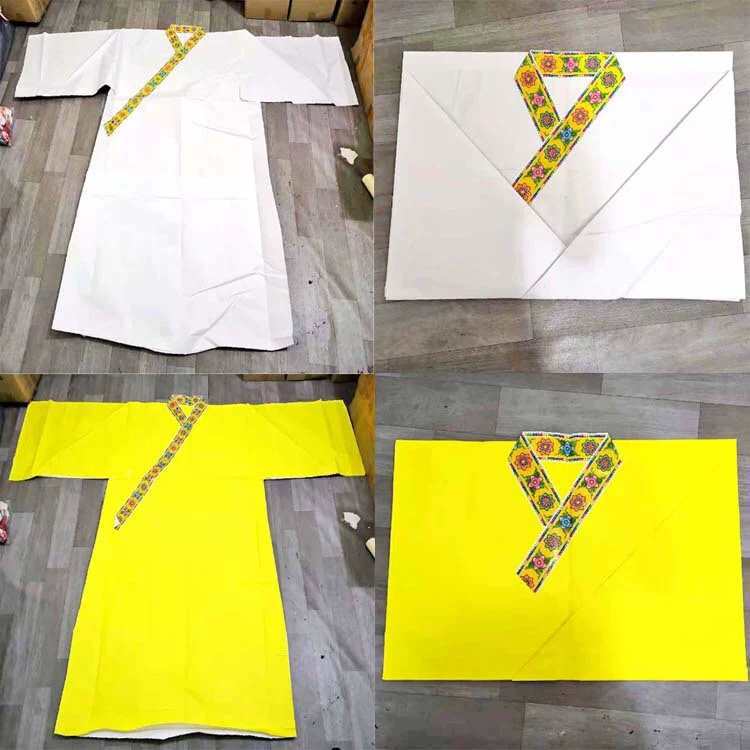 Праздничные принадлежности Чаошань, шляпы и робы, робы Гуаньинь, бумажная одежда, робы, бумажные робы для годового возврата, желтые бумажные робы