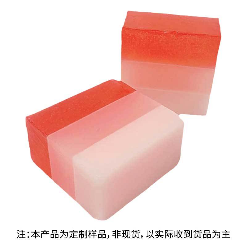 Color-Blocked Strawberry Honey Handmade Soap Customized as a Souvenir Bath Soap with Long-Lasting Fragrance and Customized Patterns