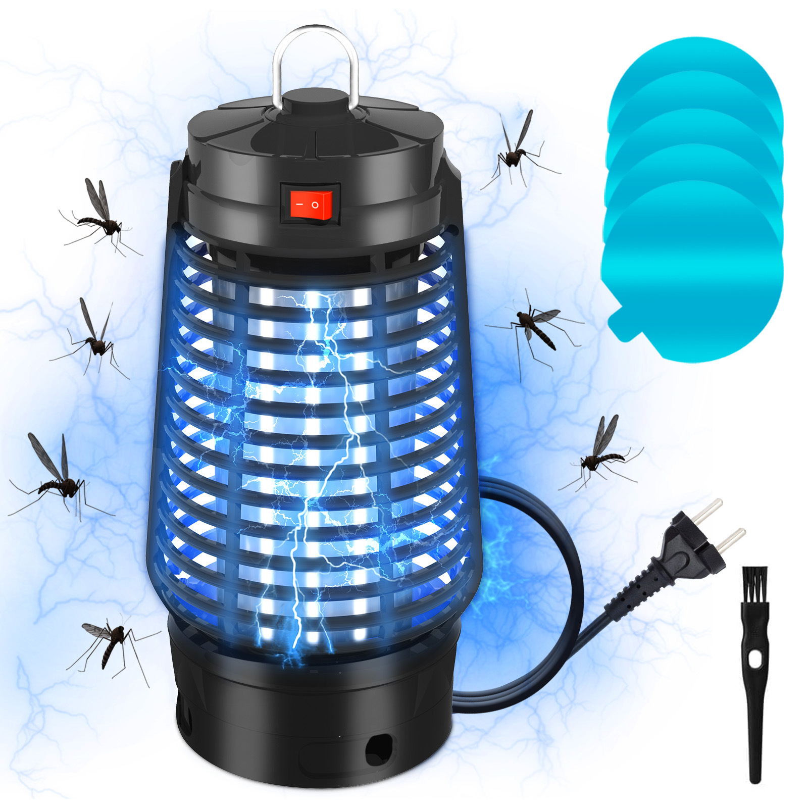 Cross-Border Outdoor Purple Light Mosquito Trap Electric Shock Mosquito Killer Lamp Indoor Led Mosquito Killer Lamp Mosquito Repellent Lamp Uva Purple Light