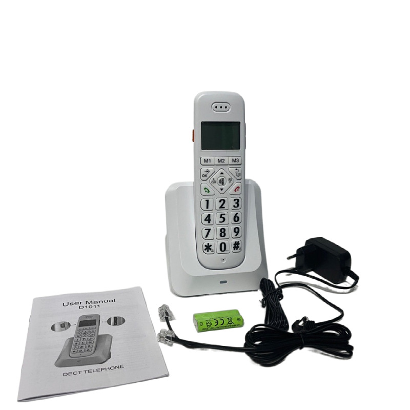 Cross-border in stock big and letter D1011 big button stand-alone home business office handheld cordless telephone