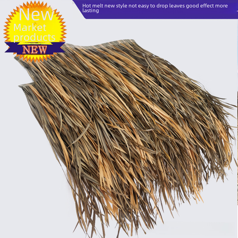 Outdoor Fine Fiber Simulated Thatch Roof Tiles New Style Fine Grass Simulated Straw Roof Flame-Retardant Thatch Eaves Hanging Decoration