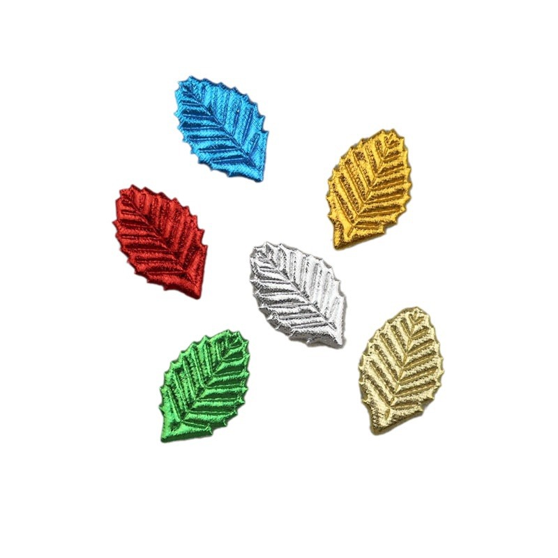 2.8cm Hot Stamping Cloth Leaves Jewelry Accessories DIY Holiday Home Handmade Decorative Material Doll Accessories Accessories