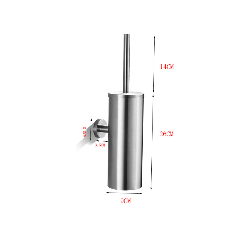 Stainless Steel Toilet Brush Bathroom Toilet Cleaning Brush Wall-Mounted Toilet Brush Holder Toilet No Dead Corner Cleaning Brush
