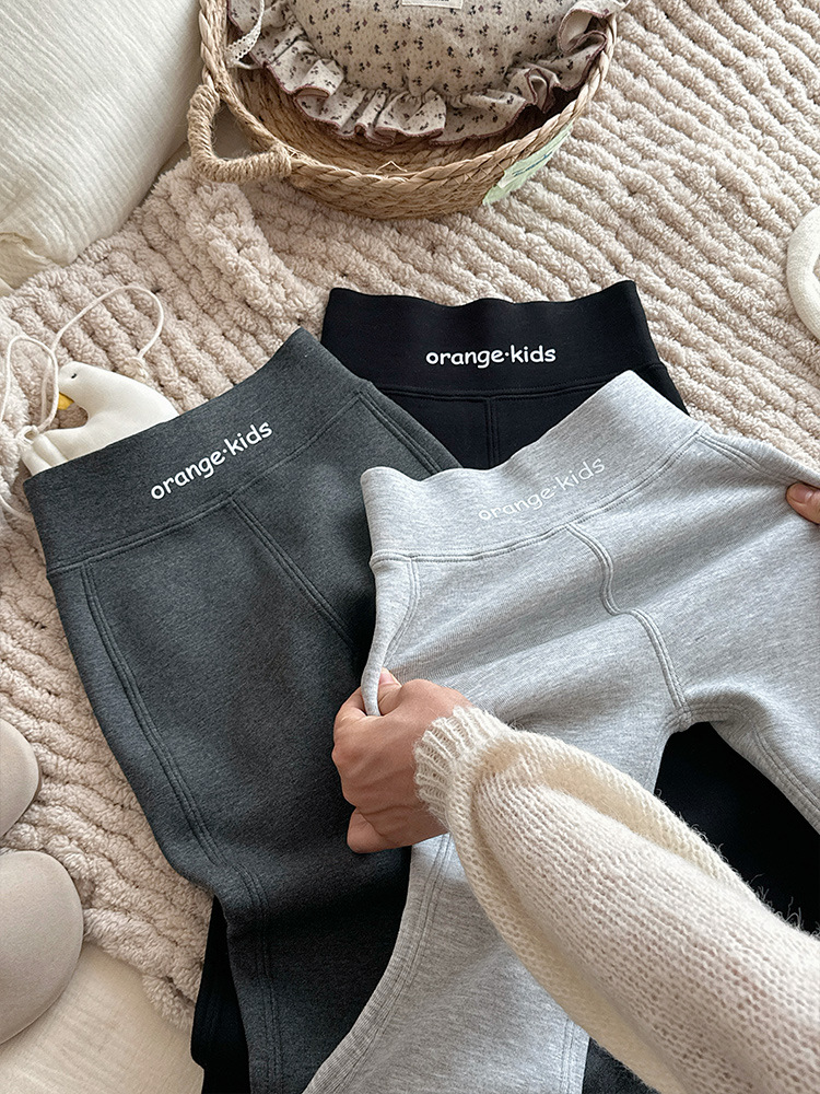 Xie Jinmao Children's Clothing Girls' Fleece-Lined Pants 2025 New Style Girls' Winter Clothing Flared Pants Versatile Girls' Fleece-Lined Pants