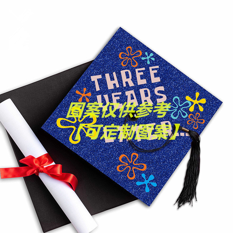 Cross-border Europe and the United States direct supply of children's bachelor hat graduation hat can be printed cartoon pattern doctor hat manufacturers direct supply