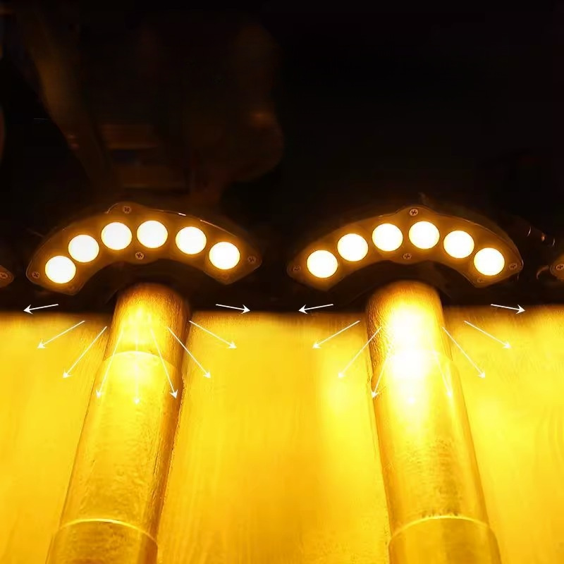 Cross-Border Corrugated Lights Outdoor Led Ancient Building Waterproof Engineering Lighting Lights Eaves Temple Pavilion Tile Lights Manufacturer